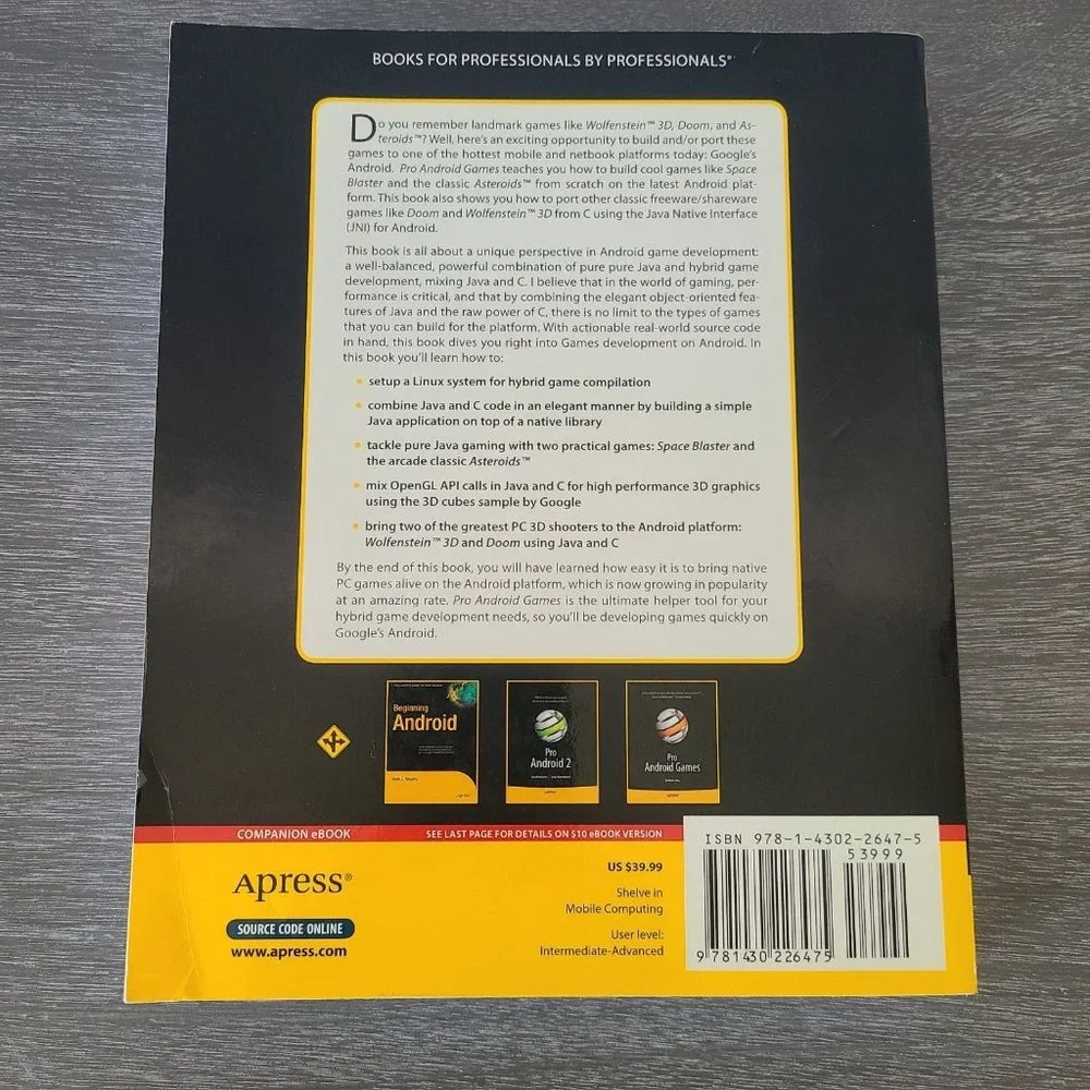 Pro Android Games Computer Code Book Vladimir Silva - Picture 2 of 7